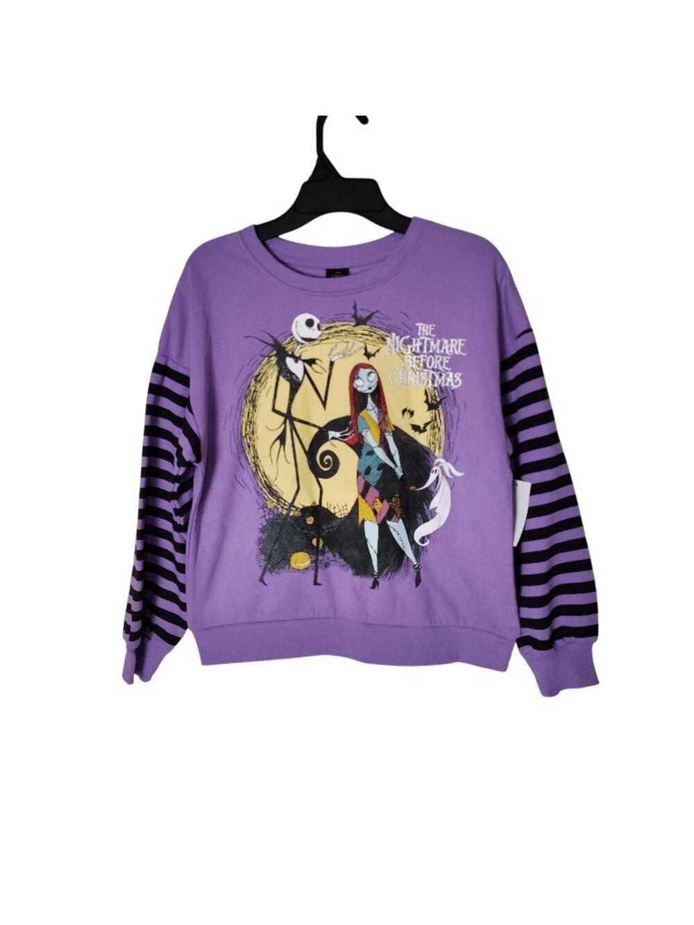 Disney Girls Large Nightmare Before Christmas Graphic Purple Fleece Sweatshirt